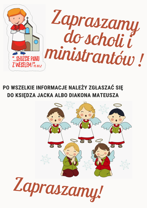 Ministranci i scholanki pilnie potrzebni